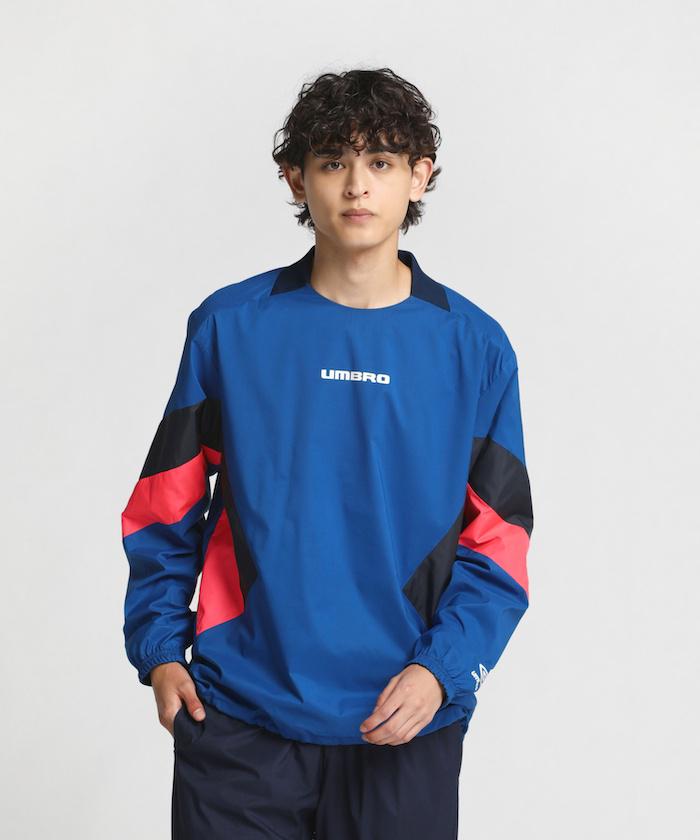 【公式】【SALE/30%OFF】 アンブロ THE THIRD by umbro ラインドクロストップ メンズ ピステ 防風 撥水 ストレッチ オリジナルロゴ サッカー ウェア シャツ フットボール スポーツウェア ブラ…