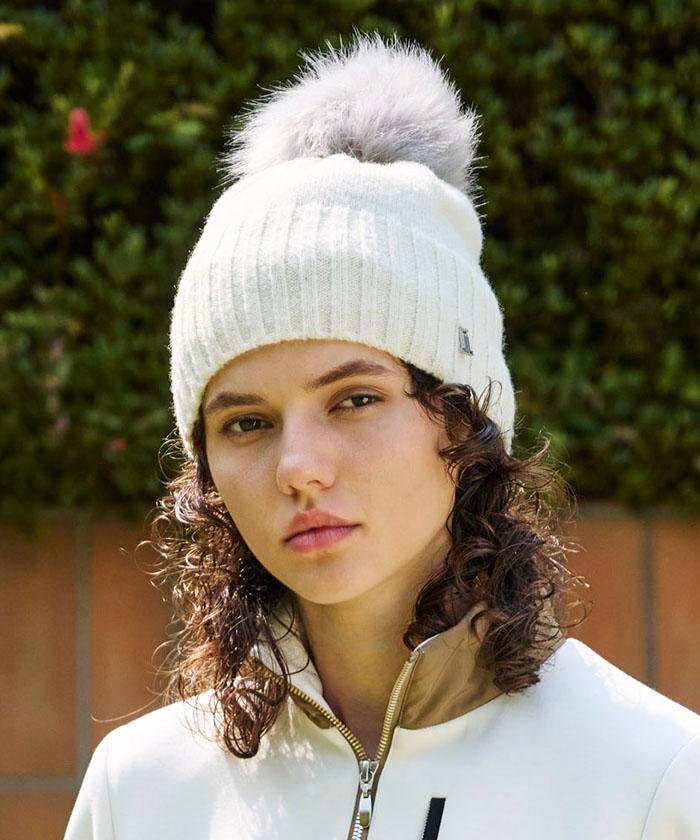 【公式】【SALE/60%OFF】 ランバン スポール ファーボンボンニットキャップ ウール混 普段使い 日本製 レディース アクセサリー 小物 キャップ 帽子 ゴルフ ゴルフウェア おしゃれ スポーツブランド セール 2023年秋冬モデル VLW0338A9