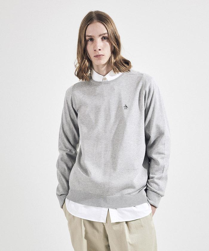 【公式】 ペンギン バイ マンシングウェア SADDLE SHOULDER CREW SWEATER / サドルショルダークルーセーター メンズ ニット セーター ゴルフ ゴルフウェア おしゃれ スポーツ ブランド 2024年春夏モデル MLMXJL03