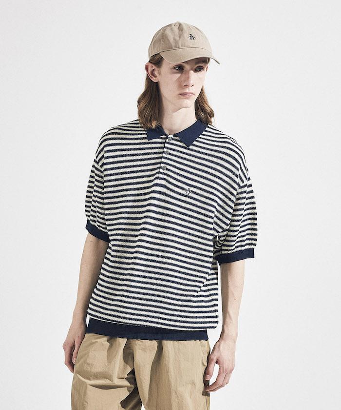 ڸ ڥ󥮥 Х ޥ󥷥󥰥 CREPE WEAVE BORDER KNIT POLO SHIRT / 졼  ...