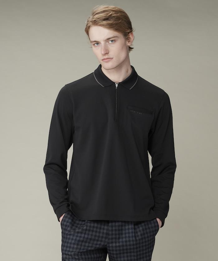 【SALE/60％オフ】【公式】ランバン スポール 共地衿長袖シャツ メンズ ストレッチ 部分吸汗 ゴルフ ポロシャツ ジップアップ シャツ ウェア おしゃれ ゴルフウェア スポーツ ブランド VG4FLS43M 2024年秋冬モデル