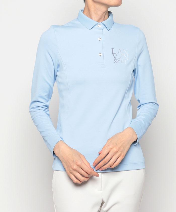 10%オフクーポン！11/5まで 【公式】【SALE/50%OFF】 ランバン スポール グラデーションロゴ刺繍 長袖ポロシャツ【防風】 レディース ストレッチ 日本製 ゴルフ ポロシャツ ウェア シャツ ゴルフウェア スポーツ ブランド セール 2023年秋冬モデル VLW1022T4