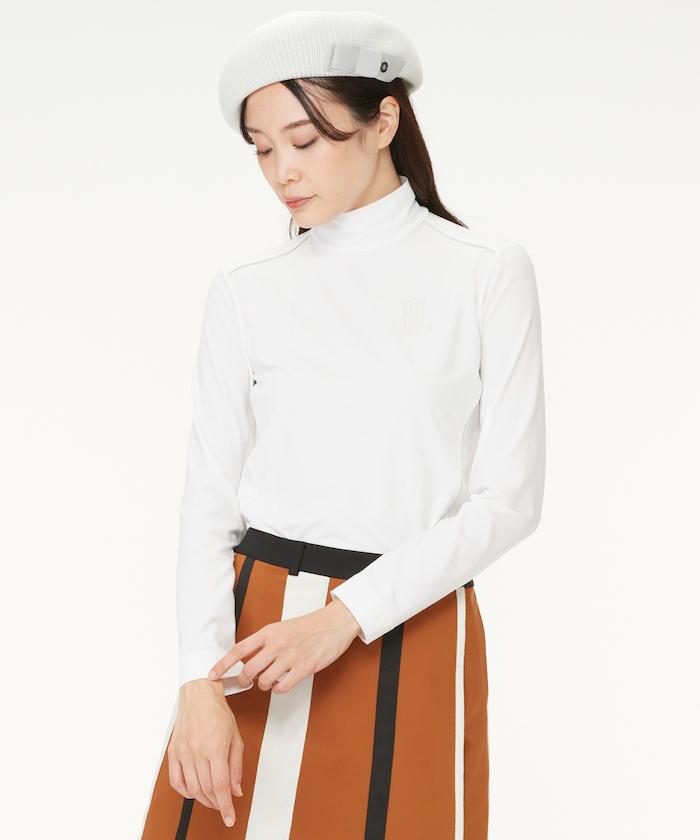 【公式】【SALE/50%OFF】 ランバン スポール ブロッキングモックネック長袖シャツ【UV】 シルケット加工 レディース ウェア シャツ ポロシャツ ゴルフ ゴルフウェア スポーツ ブランド セール 2023年秋冬モデル VLW102313