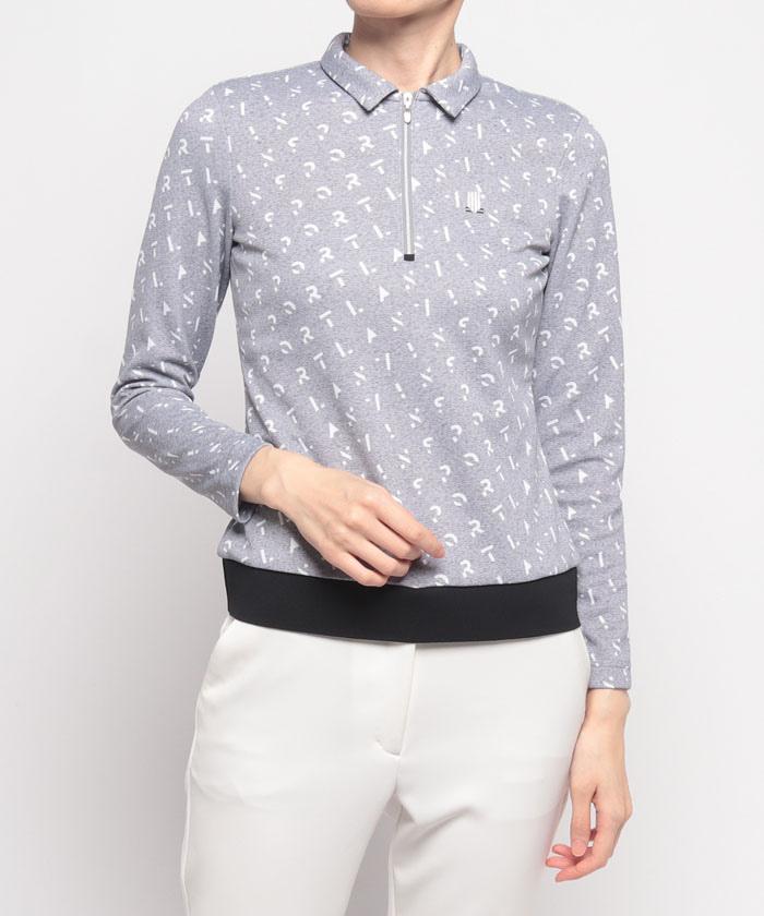 【公式】【SALE/50%OFF】 ランバン スポール ロゴプリント ジップアップ長袖シャツ【 蓄熱保温 / 吸汗速乾 / UV 】 レディース ゴルフ ウェア シャツ ポロシャツ ゴルフウェア おしゃれ スポーツ ブランド セール 2023年秋冬モデル VLW1061X8