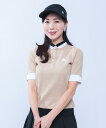 【公式】【SALE/30%OFF】 ランバン スポール ワッフル5分袖ポロシャツ【吸汗 / ストレッチ / UVカット】 レディス 半袖シャツ 日本製 ゴルフ ...