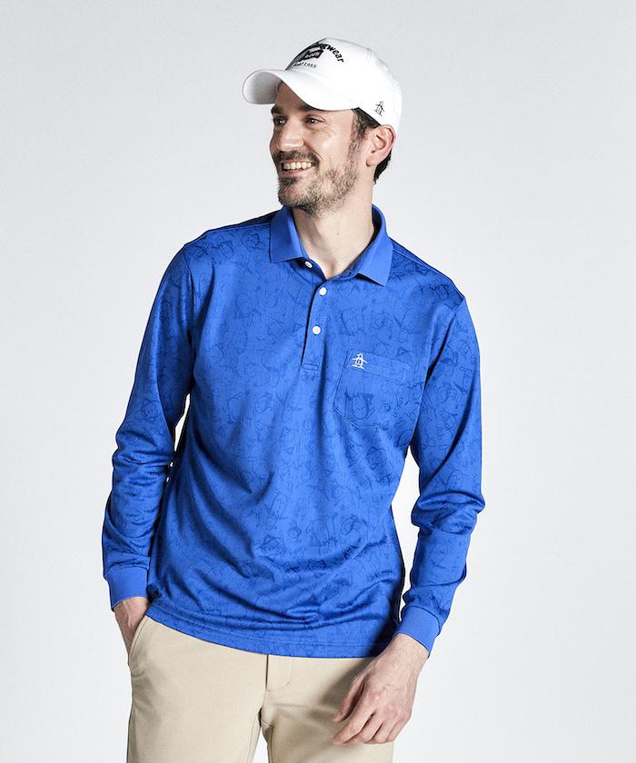 【マラソン期間限定 P10倍/10%OFFクーポン】【公式】 マンシングウェア ペンギンジャカード 長袖ポロシャツ メンズ 吸汗速乾 ストレッチ UVカット ゴルフウェア ゴルフ シャツ ウェア おしゃれ スポーツ ブランド MG4FLS80M 2024年秋冬モデル