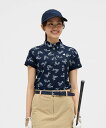 【公式】ルコックスポルティフ ゴルフ le coq sportif golf 総柄半袖シャツ レディース 女性 吸汗速乾 UVカット ストレッチ Sunscreen NIR ゴルフ おしゃれ スポーツ 2025年秋冬モデル LG5FHS03L
