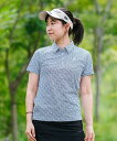 【公式】ルコックスポルティフ ゴルフ le coq sportif golf 【直営店限定】LCSロゴプリント半袖シャツ 総柄 レディース 女性 吸汗速乾 スト...