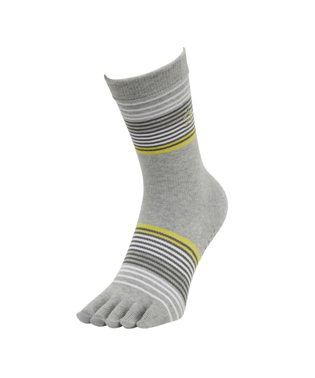 【公式】マンシングウェア Munsingwear ミドル丈5本指ボーダーソックス メンズ 男性 指先立体構造 足底滑り止めプリント Yヒール 土踏まずサポート 抗菌防臭 日本製 ゴルフ スポーツ MG5FSO07M 2025年秋冬モデル