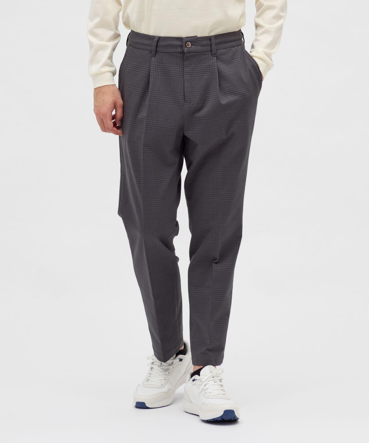 【11/22-11/25 P10倍・10％OFFクーポン】【公式】マンシングウェア Munsingwear はっ水ストレッチグレンチェックニットパンツ メンズ 男性 ロングパンツ ボトムス ゴルフ おしゃれ ビジネス 2025年秋冬モデル MG5FLP02M