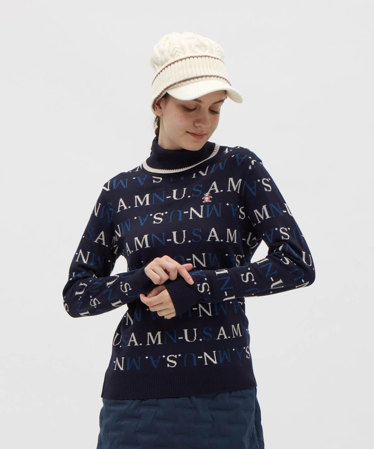 【マンシングウェア】マンシングウェア Munsingwear ロゴジャカードタートルネックセーター_MG5FST23L