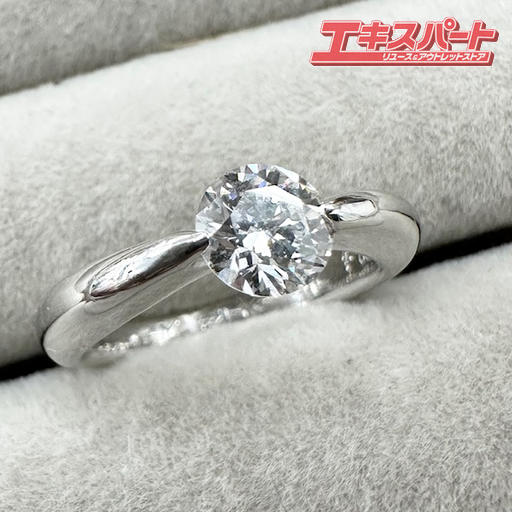 大粒ダイヤリング Pt900 0.62ct VVS2 ブリリアントカット 高品質ダイヤ エクセレント 7号サイズ GIA 平..