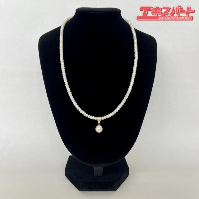 天然パールネックレス K18 750刻印 42.7cm 約8.23g 湘南台店【中古】