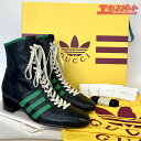 GUCCI × adidas コラボ レザーブーツ メンズ 27cm(サイズ9)Black Green【ビブラム半張り済】 湘南台店【中古】