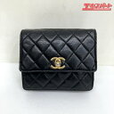 CHANEL シャネル マトラッセ ミニ ウエストポーチ ブラック ラムスキン ギャランティーカード付 ミスマ店【中古】