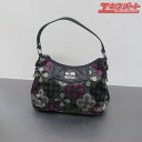 COACH コーチ マディソンクローバー ハンドルポーチ 44438 ハンドバッグ グレー パープル 前橋店【中古】(4)