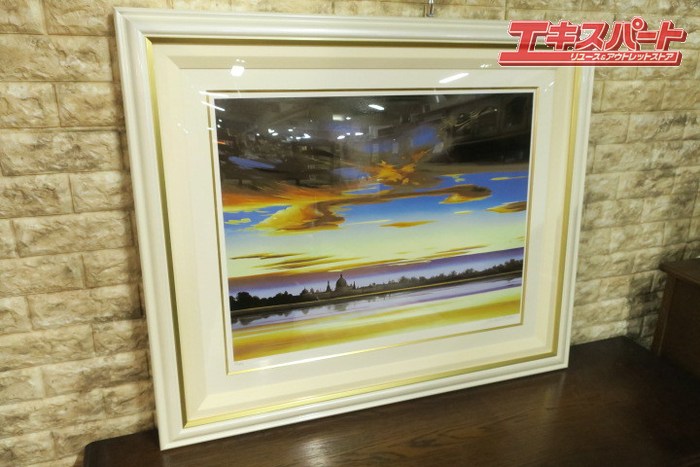 ミッシェル・バテュ 美しき故郷 シルクスクリーン 作品証明書付き 前橋店【中古】