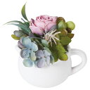 【5%OFFクーポン有り!6月1日限り】ローズピッチャーポット パープル 1個造花 アレンジ 店舗ディスプレイ