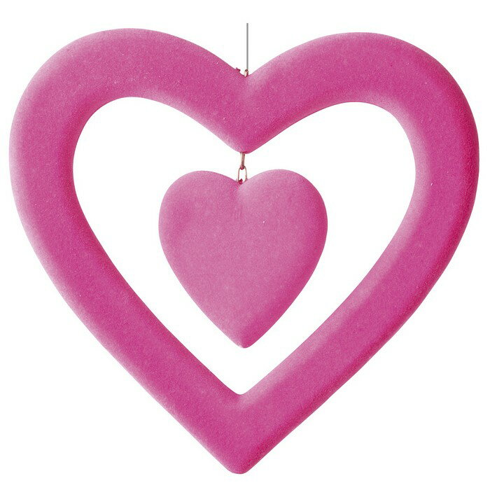 【3個セット】バレンタイン ダブルハートリングセンター 小 ピンクバレンタインにおすすめの吊り装飾。 ...