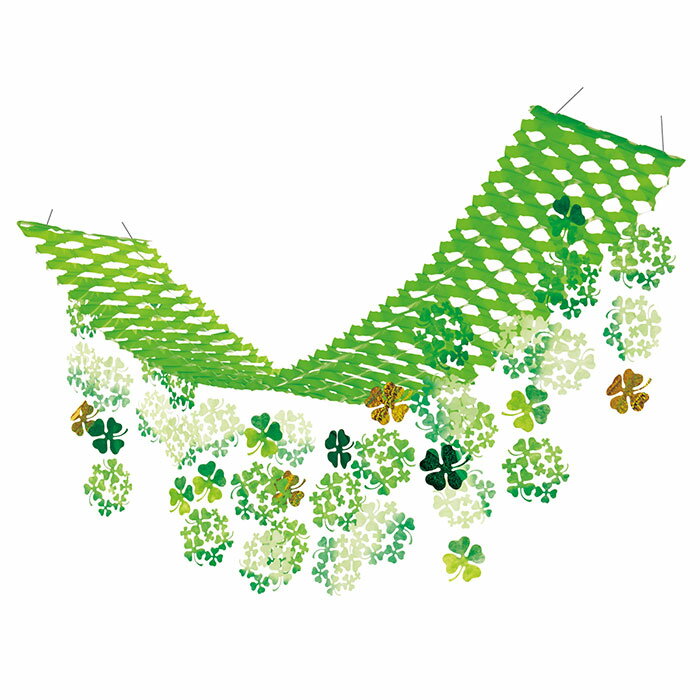 クローバープリーツハンガー 1枚吊るだけカンタン春装飾！天井を華やかに彩り、店内を明るい雰囲気に。店舗ディスプレイ