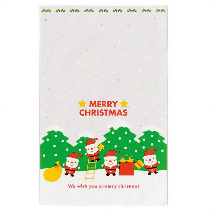 【5%OFFクーポン有り!11月30日限り】【50枚入り】ミニサンタ OPPギフトバッグ 15×23cmクリスマス お菓子 ラッピング 袋 OPP ビニール袋 ...
