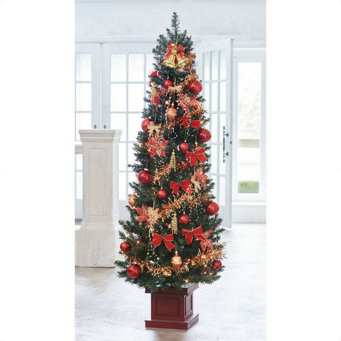 最安値で 180cm 飾り クリスマス おしゃれ クリスマスツリー 180cm クリスマス 1セットホビー オーナメント 送料無料 飾り 北欧 レッド H180cm Led クリスマスツリー スクエアベーススリムツリーセット 1セット ストア エキスプレス 店