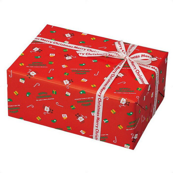 【50枚入り】ミニサンタ 包装紙 半裁 レッドかわいいミニサンタの柄がオシャレ。クリスマスカラーでギフトに最適!クリスマス 包装紙 おしゃれ ラッピング ギフト...