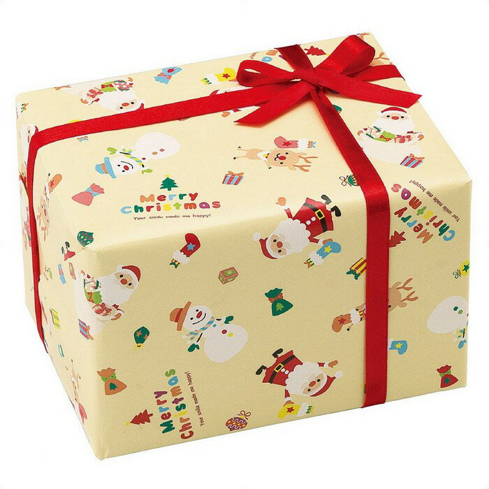 【50枚入り】クリスマスバスケット 包装紙 半裁 アイボリーポップで可愛いクリスマス包装紙です。クリスマス 包装紙 おしゃれ ラッピング ギフト 半才
