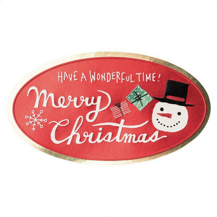 【100枚入り】ミントブルークリスマス ギフトシール 5×3cmクリスマスラッピングのワンポイントに!クリスマス ラッピング シール お菓子 プレゼント ラベル