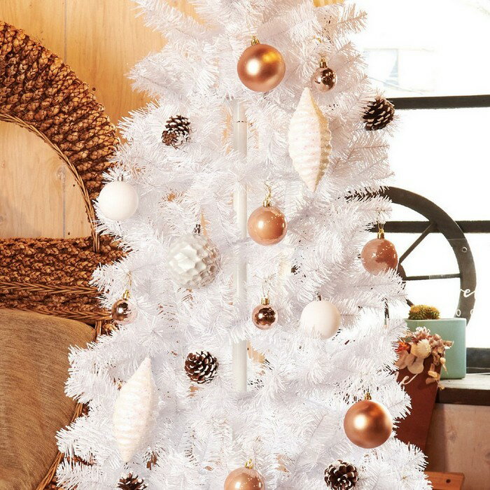 クリスマスツリー クリスマス おしゃれ オーナメント 北欧 180cm 飾り 送料無料 ポップアップツリー ホワイト H180×W71cm 1セット