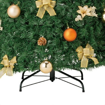 ポップアップツリー ゴールド H145cmツリーを上から被せて下へ伸ばすだけ!便利な折りたたみツリー。収納も場所をとりません。金色をメインとしたリボンやオーナメントボールの飾り付き。クリスマスツリー コンパクト 収納 ライト led