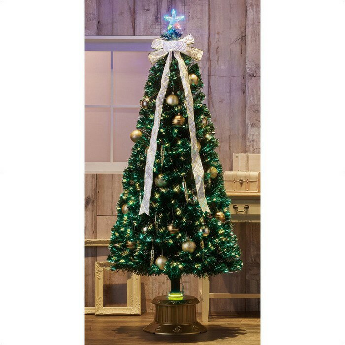 デコレーションファイバーツリーセット ゴールド H210cmツリーの枝に、光ファイバーを使用したツリーです。土台から電球で照らすことで葉先が光り、幻想的な光の変化が楽しめます。クリスマスツリー 210cm おしゃれ 北欧 大型 led ファイバーツリー