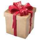 クリスマスボックスモチーフ ゴールド 1個クリスマスプレゼントの飾りです。ゴールドの箱に赤いリボンがかかっています。ツリーの足元隠しにおすすめです。クリスマス 飾り 装飾 雑貨 オブジェ