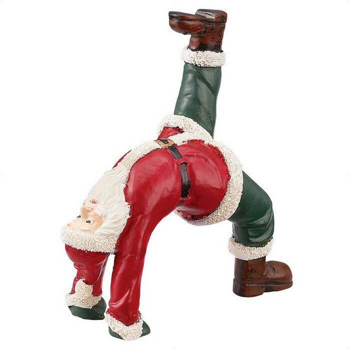 ヨガデコレーション アーチのポーズ 1個ユニークで楽しいサンタがヨガポーズをしたデコレーション。あ..