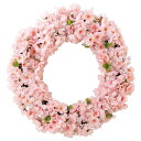 【直径48cm】桜リース 1個ピンク色の桜がいっぱいあしらわれた春にぴったりのリースです。送料無料 リース 造花 玄関 おしゃれ ウェルカムリース 大 桜 さくら サクラ 飾り ディスプレイ 春 装飾