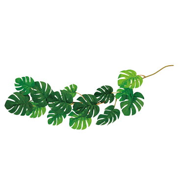 ミニモンステラバイン夏に人気のトロピカルディスプレイにぴったりなモンステラのガーランドです。壁に吊るしたり、テーブルに置いたり、看板に巻いたり！フェイクグリーン 人工観葉植物 おしゃれ