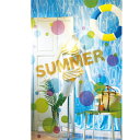 ウインドウシール サマー 1セット透明感のあるピンク・水色・黄色・黄緑のドット柄とSUMMERロゴシールを貼って夏の窓辺を賑やかに！店舗 ディスプレイ 夏 装飾 飾り 季節 窓 ウインドウデコ ウインドウステッカー シール