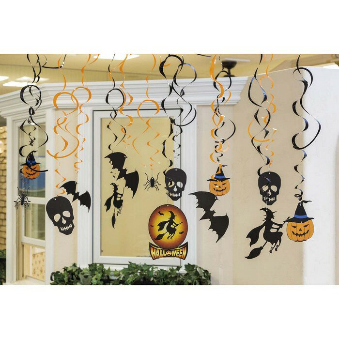 【ポイント5倍！9月19日20:00〜9月25日23:59】ハロウィンスパイラルデコレーション 1セットハロウィン 飾り 壁 装飾 パーティ 吊り下げ デコレーションのサムネイル