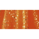 スターサテンシート 45cm幅×200cm オレンジ 1枚ゴールドの小さな星がちりばめられたハロウィン定番色のサテンシート。生地 無地 光沢 店舗 ディスプレイ 装飾 ディスプレイシート テーブルクロス