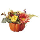 パンプキンポットアレンジ 1個秋装飾におすすめのパンプキンアレンジメントです。秋 装飾 飾り 造花  ...