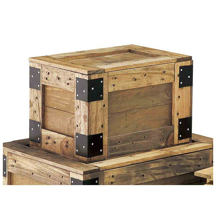 木製梱包ボックス 小 ライトオーク 1台頑丈だから積み重ねても安心。複数個積み重ねて棚としてもご利用..