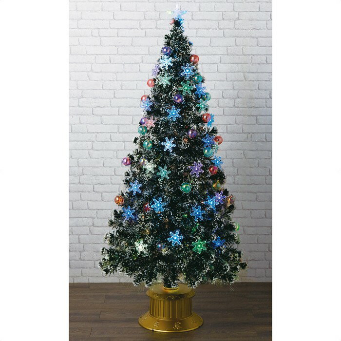 スノーチップスノーファイバーツリー H180cm 1本スノーモチーフとクリアボールがきらきらと輝いて光のハーモニーを織りなします。クリスマスツリー 180cm おしゃれ 北欧 大型 led ファイバーツリー