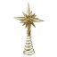 グリッターツリートップスター 全長15cm ゴールド 1個ツリーのてっぺんを豪華に飾って洗練度アップ!ク..