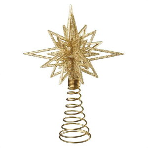 グリッターツリートップスター H18cm ゴールド 1個ツリーのてっぺんを豪華に飾って洗練度アップ！クリスマス 飾り 装飾 雑貨 オブジェ 星 スター オーナメント
