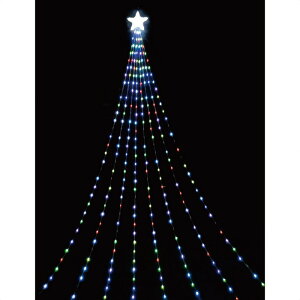 LEDデラックスナイアガラライト 【屋外使用可／コントロール可】 5m 1セット一番上に星が付いているドレープライト。長さがあってとってもリーズナブル！リモコンでカラー調色OK！クリスマス イルミネーション 電飾 ライト LED ハロウィン 屋外 ナイアガラ
