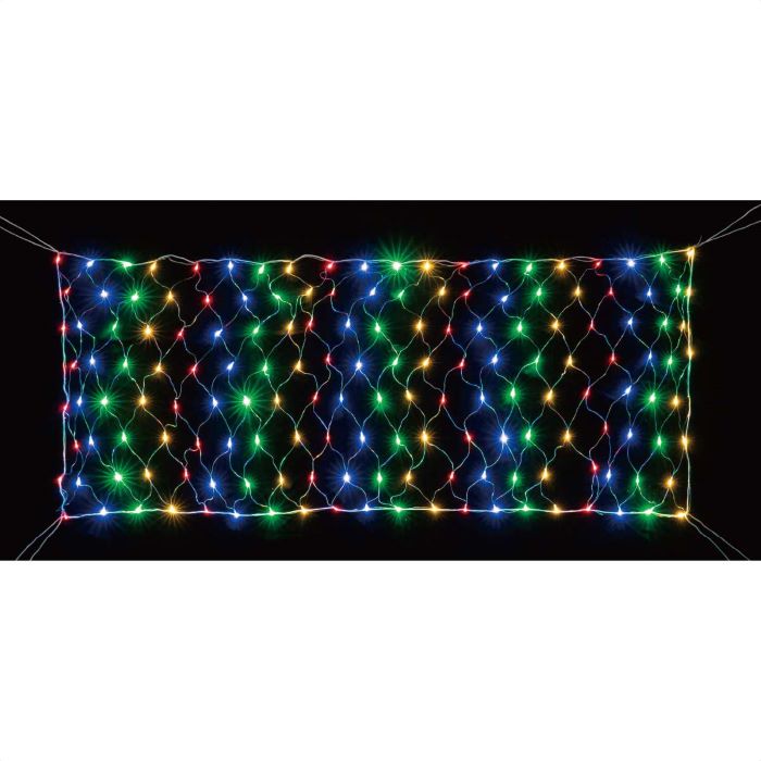 LED160球ネットライト レインボー 1セットフェンスや生け垣・壁面などを華やかに演出！フェンス装飾にちょうどいい幅広のネットライト。送料無料 イルミネーション ライト イルミネーションライト 室内 屋外 ツリー フェンス 電飾 クリスマス