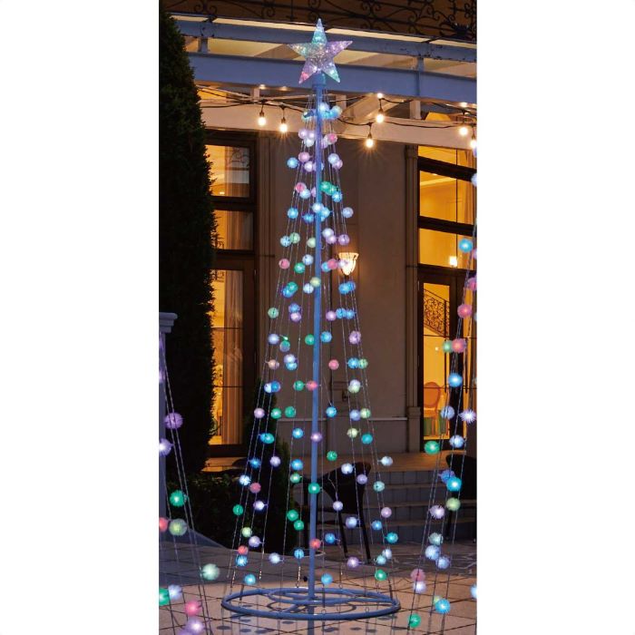 LEDタワーツリーケサランパサラン レインボー 高さ180cm 1台綿毛のようなかわいい光。カラフルな色でファンタジック！送料無料 イルミネーション ライト イルミネーションライト 室内 屋外 電飾 クリスマス その1