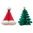 クリスマスハニカムセット流行のハニカムが帽子とツリーに。かわいく吊して楽しさアップ!クリスマス ハニカム ボール パーティ デコレーション 飾り 装飾 吊り下げ...