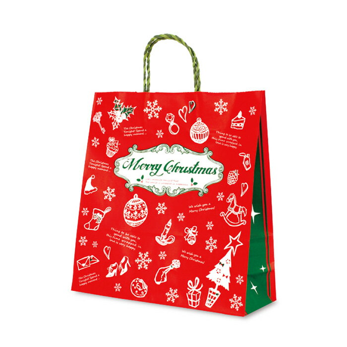 【5%OFFクーポン有り!11月30日限り】【50枚入り】アンティーククリスマス 手提げ紙袋 32×11×33cmクリスマス ギフト バッグ ラッピング 袋 お...