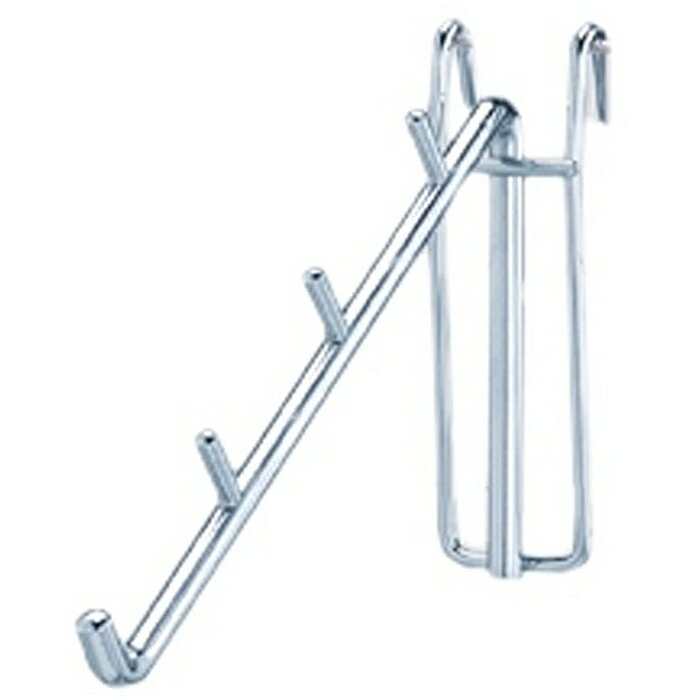 ネット用傾斜フック30°(直径8mm) 4連 1本ネット取付の傾斜タイプのフックです。陳列用 フック 吊り下げ ラック ネット 網 ディスプレイ 壁掛け 店舗 アクセサリー